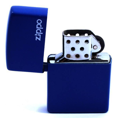 فندک بنزینی طرح ZIPPO آبی | طراحی کلاسیک، بدنه برنجی مقاوم