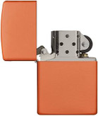فندک بنزینی نارنجی طرح Zippo | بدنه برنجی، طراحی کلاسیک