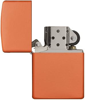 فندک بنزینی نارنجی طرح Zippo | بدنه برنجی، طراحی کلاسیک