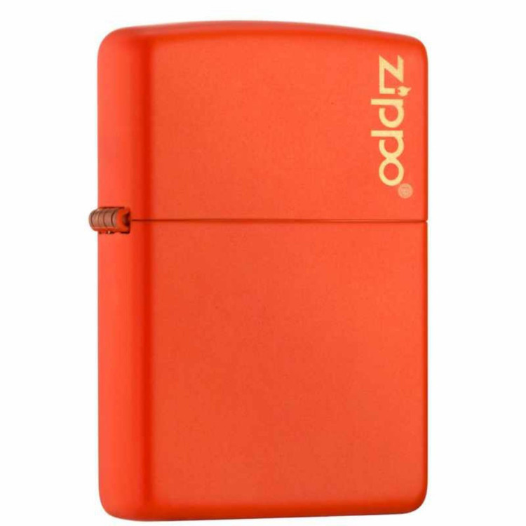 فندک بنزینی نارنجی طرح Zippo | بدنه برنجی، طراحی کلاسیک